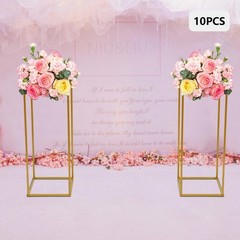 10PCS Gold Wedding Flower Stands 24in Metal Column Party Decor Display Rack