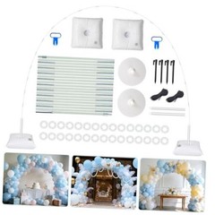 Balloon Arch Kit, 7.4FT High&10FT Wide Adjustable Glass Fiber Balloon White