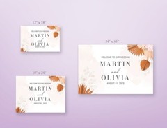 Custom Wedding Welcome Sign Plam Leave Outdoor Indoor Sign For Wedding Gift