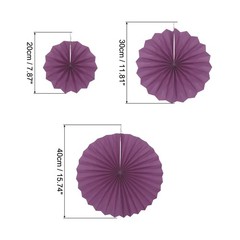 6Pcs Hanging Paper Fans Party Set Decoration for Home Birthday Wedding Purple