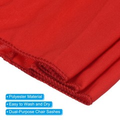 10Pcs 14″x5″ Stretch Chair Sashes Bows Chair Bands Sash with Buckle Red
