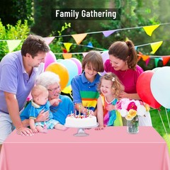 Plastic Tablecloth 15 Pack 54×108 Pink Waterproof Spillproof Birthday Shower Dec