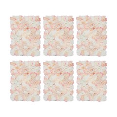 6Pcs Artificial Silk Flower Wall Panel Floral Backdrop Party Wedding Decoration