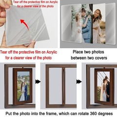 He Asked She Said Yes Rotating Floating Engagement Wedding Picture Frame Gift…