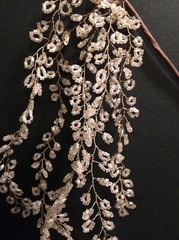 Bugle Beaded Leaf Petal Spray Picks, Floral Bridal Wedding Decor Pink/Silver
