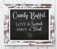 Wedding Decor CANDY BUFFET, Love is Sweet Have a Treat 8×10 CARDSTOCK Print ONLY
