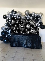 Cholo Theme Backdrop Early 2000s Background 7x5FT Black Glitter Old School Ph…