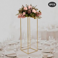 5PC 31.5in Tall Gold Metal Flower Stand for Wedding Table Centerpieces Decor