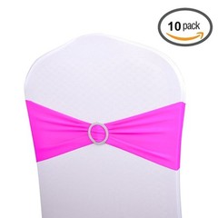 DH Wedding Banquet Party Chair Sash Bands & Buckle Slider in Colors 10PCS