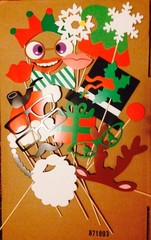 Party Props On A Stick Photo Booth Christmas, Masquerade, Santa Hat, Santa Beard