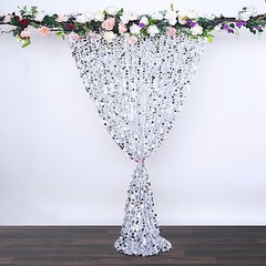 SILVER 8×8 ft Big Payette Sequined BACKDROP CURTAIN Wedding Events Decorations