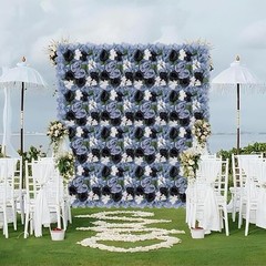 12 pcs Flower Wall Panel 15x15in Artificial Silk Rose Backdrop for Wedding Party