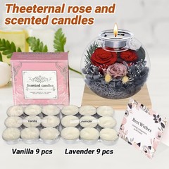 Preserved Roses Birthday Gifts for Her, Flower in Glass Dome with Scented, Fl…