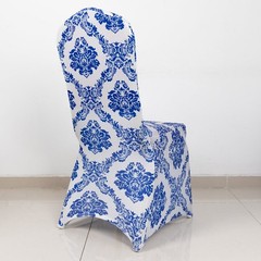 Royal Blue Damask Spandex Banquet CHAIR COVERS Wedding Supplies Event Home