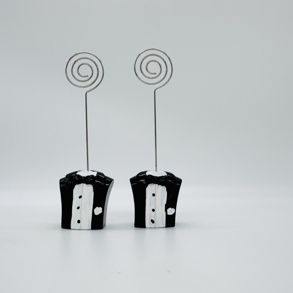 Wedding 2 Grooms In Tux Place Card Photo Holder Stands Table Number