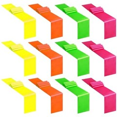 12 Pcs Neon Glow Bright Color Satin Silk Table Runners, Neon A-Bright Color