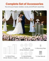 Versatile Cylinder Plinth Set – 3pcs Clear Acrylic Stands for Weddings & Parties