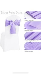 27 Satin Chair Sashes Banquet Chair Cover Bows Wedding Party Kitchen lavender