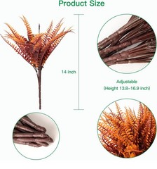 12 Bundles Artificial Plants, Fake Boston Fern Fall Outdoor UV Resistant …
