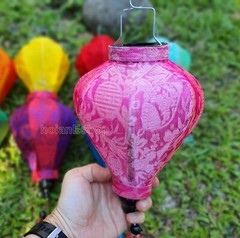 Set 8 Vietnamese Hoi An Silk Lanterns For Wedding Restaurant Decorations