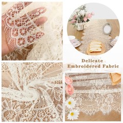2 Pack Ivory Lace Table Runners 14×120 inch Rectangular Wedding Table Runner …