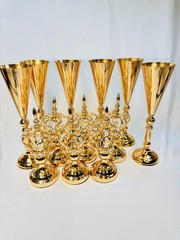 12-Piece Royal Gold Crown & Goblet Decor Set – Luxury Wedding Centerpiece Bundle