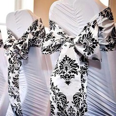 50 pcs Damask Flocking CHAIR SASHES Bow Ties PARTY Wedding Banquet Decorations