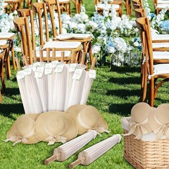 12 Pack 23.6 Inch Wedding Paper Parasols Thank You Cards White Vintage Bridal…