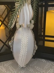 White Satin Wedding Keepsake-White Bows,Rhinestone Trim,Roses,Rhinestone Button