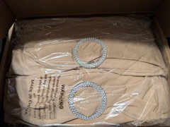 Nude Spandex Chair Bands Plastic Buckle Washable Wrinkle Free Wedding, Parties