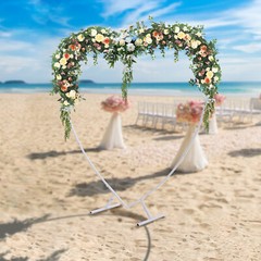 Modern Wedding Arch Heart Shaped Metal stand Flowers Balloon Frame Backdrop USA