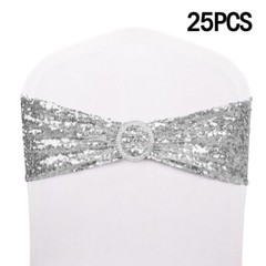 10-100Pcs Stretch Sequin Wedding Chair Bands with Buckle Slider Sashes Bow Decor
