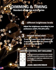 6ft Lighted Baby’s Breath Tree – 184 Dimmable Warm White LEDs, Waterproof, UL