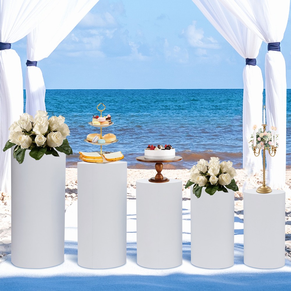 Celebration Cylinder Events Circular Flower Cake Wine Glasses Display Platform