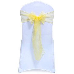10/20/50pk Organza Chair Sashes Bow Sashes Wedding Banquet Cover Decor Wholesale