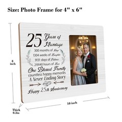 25th Anniversary Picture Frame Gifts for Couple, Silver Wedding Anniversary f…