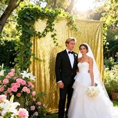 VOK Gold Sequin Backdrop Curtains 2 Panels 2FTx8FT Glitter Photography Backgr…