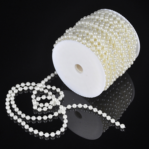DIY 33FT Garland 6mm Artificial Pearl Strand Bead Hanging Curtain Wedding Decor