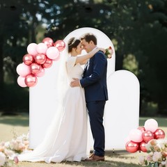 Uimoso Metal Arch Backdrop Stand w/ Covers 6/5/4 ft 3 Pack Wedding Party Decor