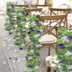 2 Pcs Artificial Rose Garland Flowers Vines Hanging Silk Rose Vine Purple