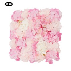 6 Pieces Reusable Design Silk And Pe Artificial Flower Wall Panel 16.54*16.54in