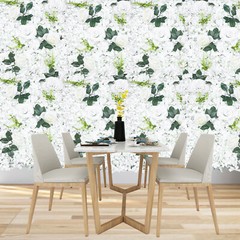 6 PCS Artificial Flower Wall Panel White Hydrangea Rose Wedding Backdrop Decor