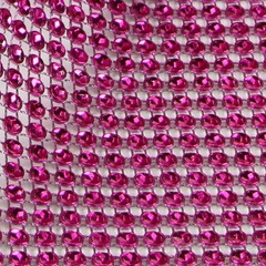 Fuchsia 24 Row Diamond Rhinestone Ribbon Trim Mesh Wrap 10 Yards – Wedding lm