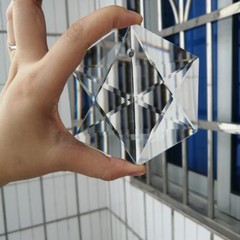 1PCS 100MM Clear Glass Crystal Large Hexagram Prisms Pendant SunCatcher Fengshui