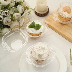 25 Clear Disposable Plastic Cupcake Boxes Dome Lid Party Events Home Decorations