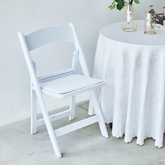 WHITE 31″ Resin FOLDING CHAIR Vinyl Padded Seat Wedding Reception Decorations