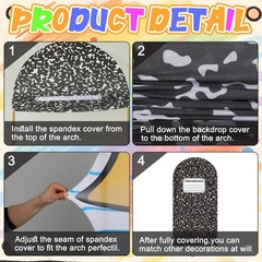 7.2ft Back to School Arch Backdrop Cover – Composition Notebook Decor for Classr