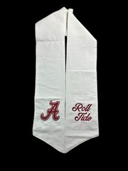 University of Alabama (AL) Cotton Wreath Sash (2 Logos) 30k Stitch