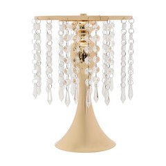 10 Pack Gold Tabletop Flower Stands 26 cm Crystal-Style Acrylic Iron