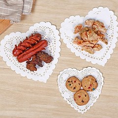 8 Inch Heart White Lace Paper Doilies for Wedding Decoration Valentine’s Day …